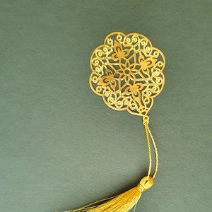 Bookmark Design-Brass metal cutting flower 3